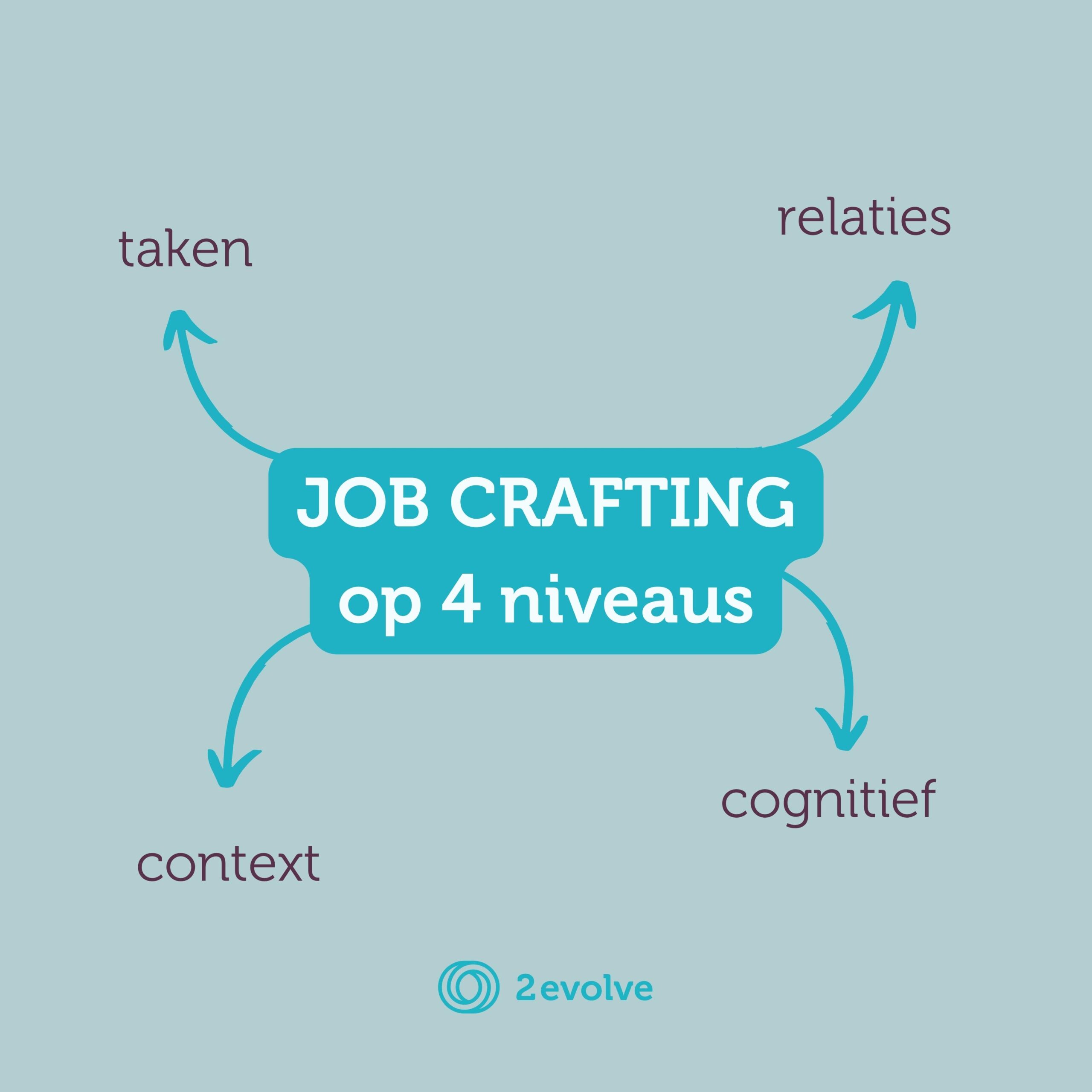 Job craften op 4 niveaus: relationeel, cognitief, taken en context.